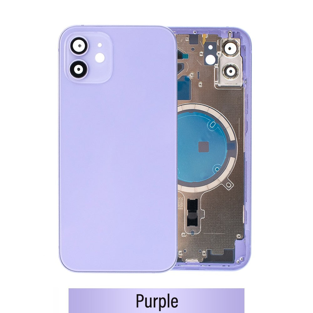 Rear Housing for iPhone 12 (NO LOGO)-Purple Rear Housing for iPhone 12 (NO LOGO)-Purple